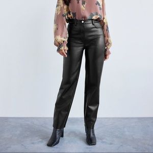 Aritzia Melina Vegan Leather Pants in Black - Size 10